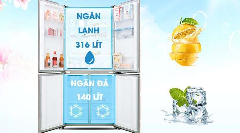 tủ lạnh aqua inverter 456 lít aqr-igw525em gb