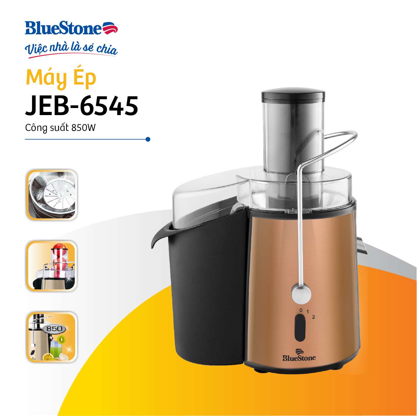 Máy Ép Trái Cây Bluestone JEB-6545 (850W) - Hàng chính hãng
