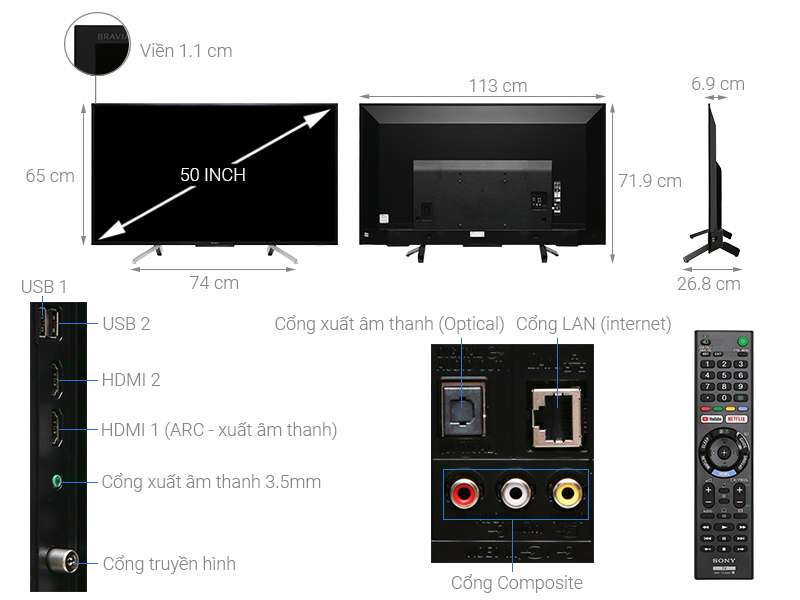 Smart Tivi Sony LED 50 Inch W66G (KDL-50W660G)