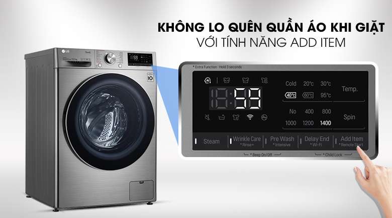 Máy giặt LG Inverter 10.5 kg FV1450S3V - thêm đồ ngay cả khi máy đã khởi động