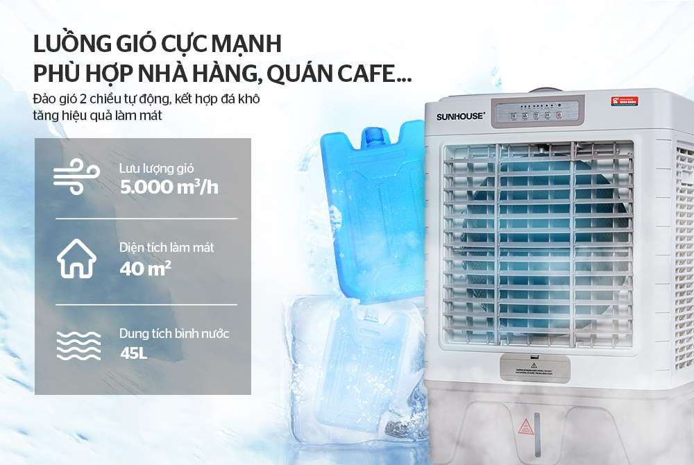 Máy làm mát không khí SUNHOUSE SHD7746- Quạt điều hòa công nghiệp SUNHOUSE