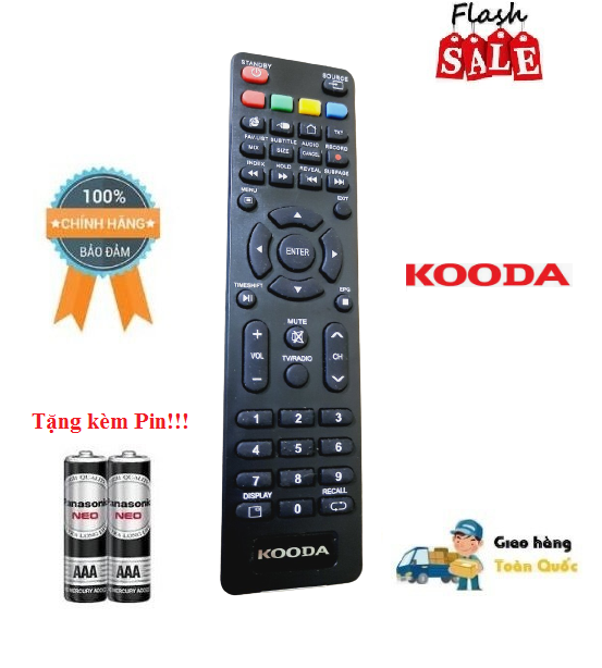 Remote Điều khiển tivi Kooda các dòng LED/LCD/Smart TV- Hàng chính hãng theo TV mới 100% Tặng kèm Pin