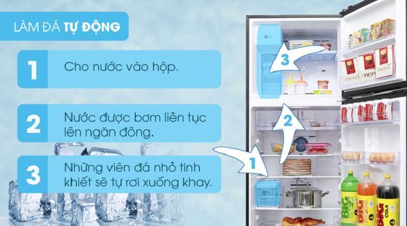 Tủ lạnh Samsung ngăn đá trên - Làm đá tự động tiện lợi nhanh chóng