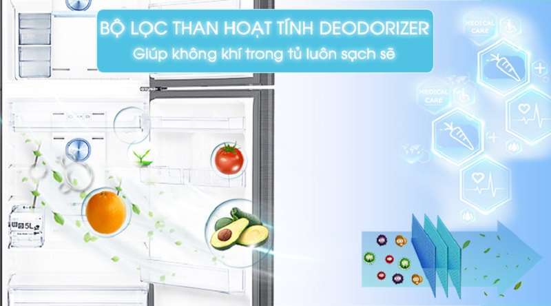 Tủ lạnh Samsung lấy nước ngoài - Lọc sạch không khí với bộ lọc than hoạt tính Deodorizer