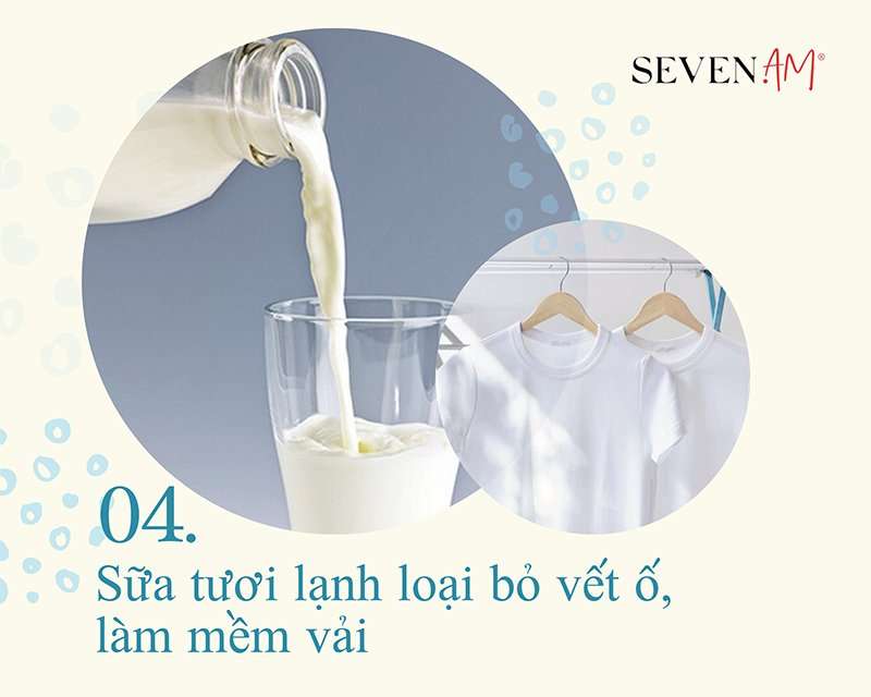Dùng sữa tươi lạnh để tẩy trắng quần áo