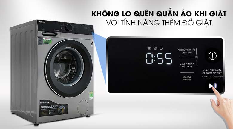  Máy giặt Toshiba Inverter 8.5 kg TW-BH95M4V SK - Thêm đồ khi giặt tiện ích