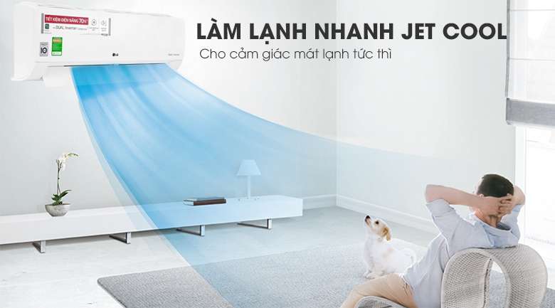 Làm lạnh nhanh Jet Cool - Máy lạnh LG Inverter 1 HP V10ENW