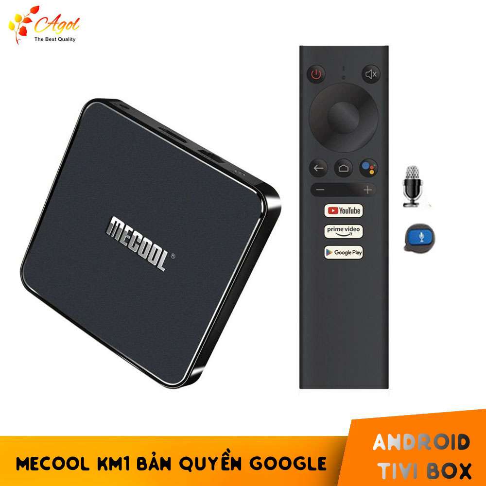 [HCM]TV box Mecool KM1 ATV bản quyền google 4GB Ram điều khiển giọng nói tiếng Việt S905X3 Bluetooth cài sẵn các ứng dụng giải trí