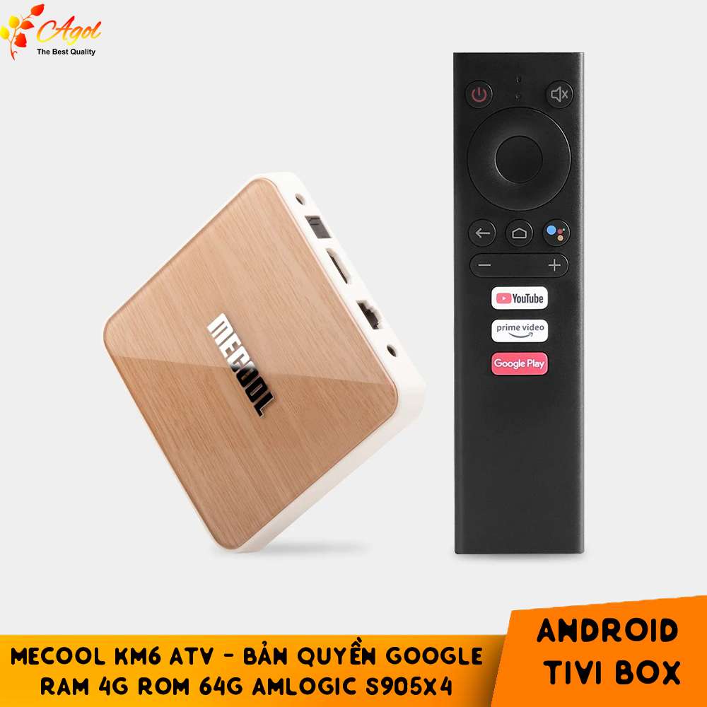 [HCM]TV box Mecool KM6 ATV bản quyền google 4GB Ram 64GB Rom điều khiển giọng nói tiếng Việt S905x4