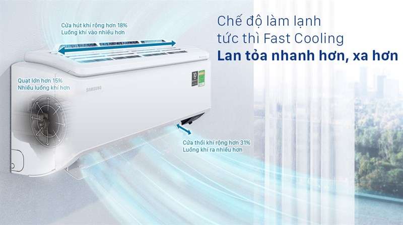Máy lạnh Samsung Inverter 1 HP AR10TYHYCWKNSV - Fast Cooling