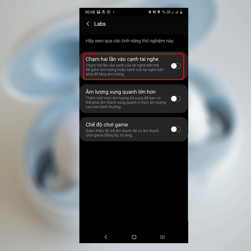 Sforum - Trang thông tin công nghệ mới nhất 5-3 Kích hoạt tính năng chạm cạnh tai nghe để điều chỉnh âm lượng trên Samsung Galaxy Buds+ 
