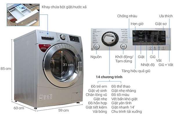 Mách chị em cách vắt khô quần áo bằng máy giặt LG