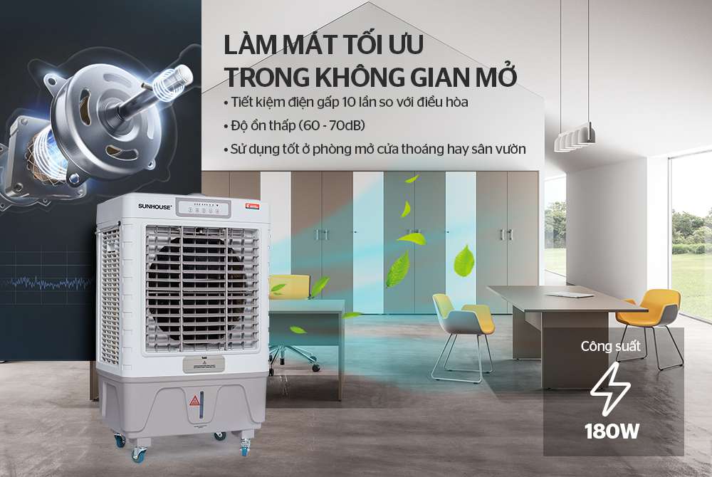 Máy làm mát không khí SUNHOUSE SHD7746- Quạt điều hòa công nghiệp SUNHOUSE