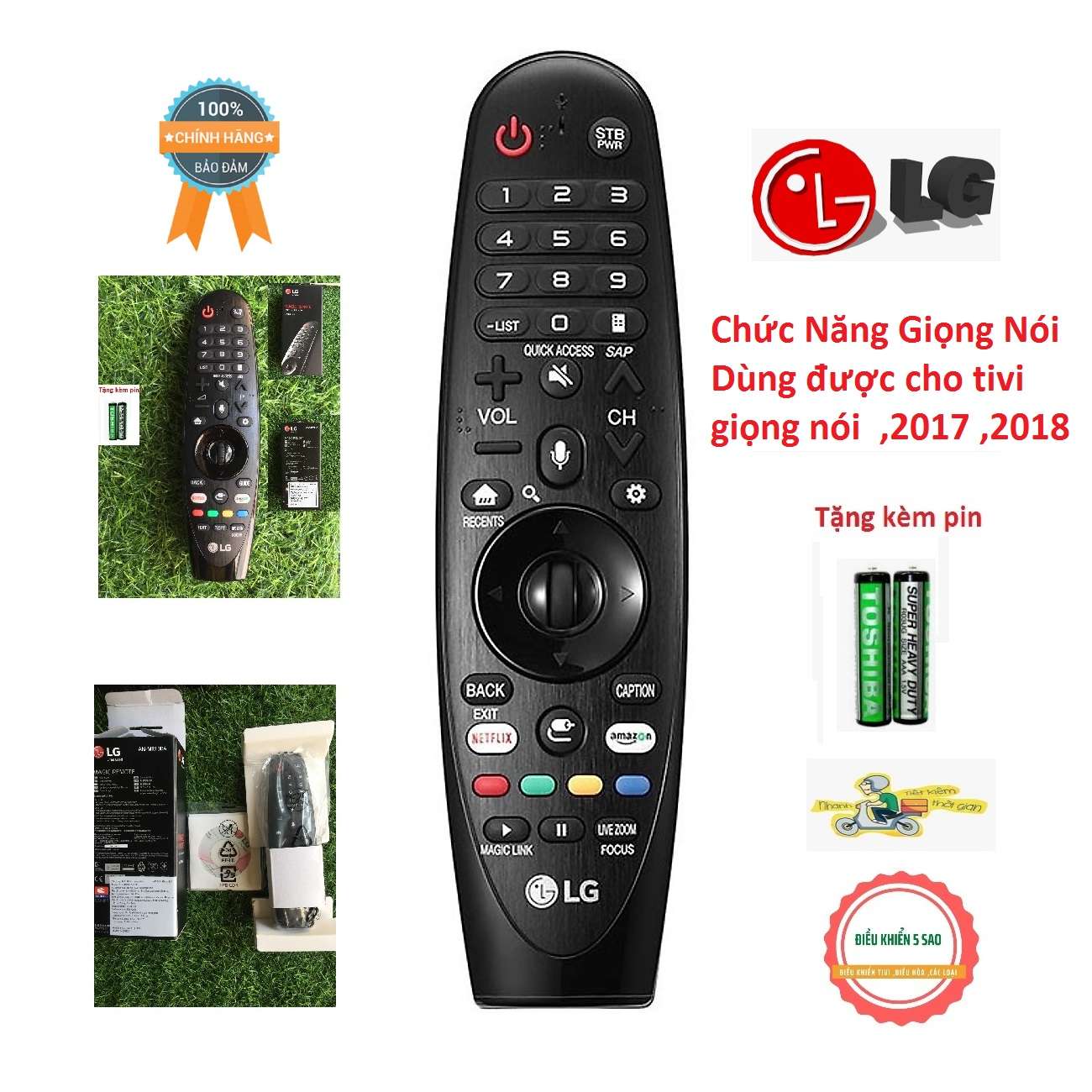 Điều khiển tivi LG giọng nói AN-MR18BA Smart thông minh hàng chính hãng - tặng kèm pin - Remote LG android - Remote tivi LG 2017 2018 Smart tivi chức năng chuột bay giọng nói hàng chính hãng cam kết xịn