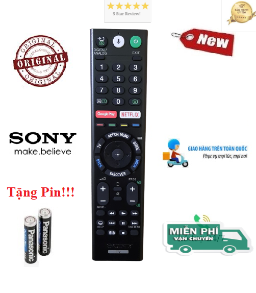 Remote Điều khiển tivi Sony giọng nói- Hàng mới logo Sony mạ bạc BH 6 tháng - ALEX - TẶNG KÈM PIN