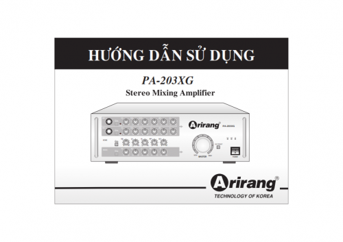 Hướng dẫn sử dụng Amply Arirang SPA 203 XG karaoke