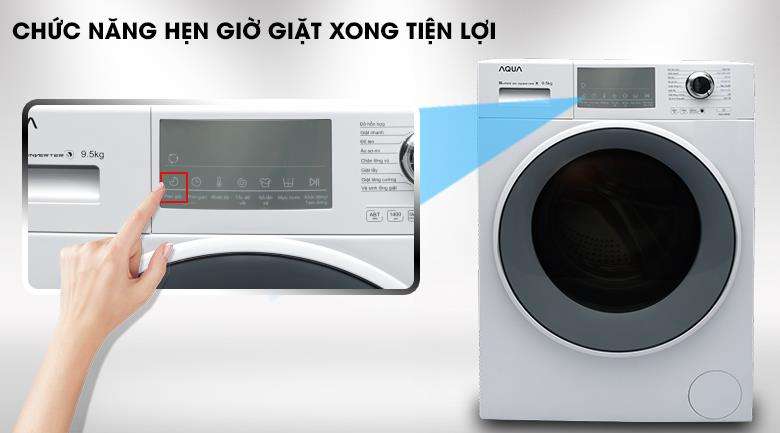 Máy giặt AQUA lồng ngang 9.5kg AQD-D950E.W
