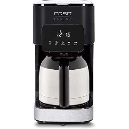 Caso Coffee Taste and Style Thermo Coffee Machine with Permanent Filter,  1.2 L, Optimal Brewing Temperature 92-96 °C, Drip Stop, Optimised Brewing  Head, Insulated Jug, Stainless Steel, Black, 1847 : Amazon.de: Home &  Kitchen