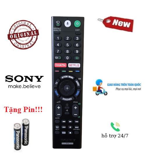 Remote Điều khiển tivi Sony giọng nói- Hàng mới logo Sony mạ bạc BH 6 tháng Tặng kèm Pin