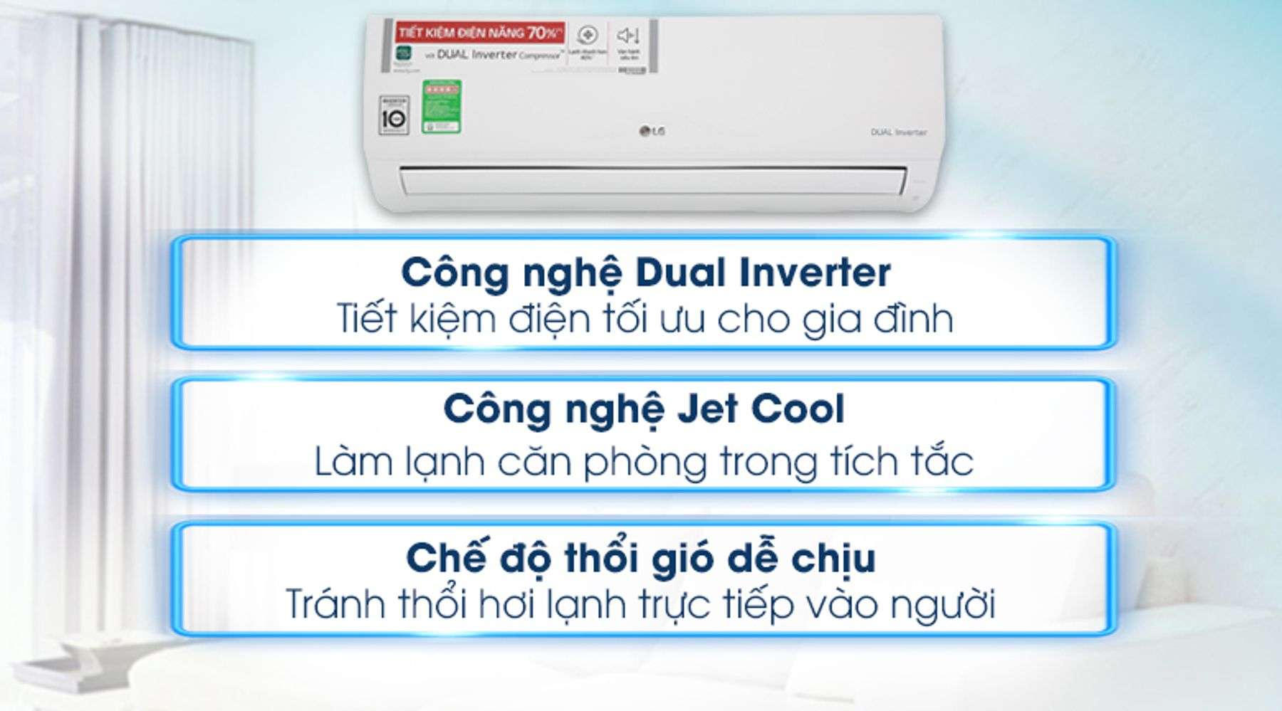 Máy lạnh LG Inverter 1 HP tiết kiệm điện