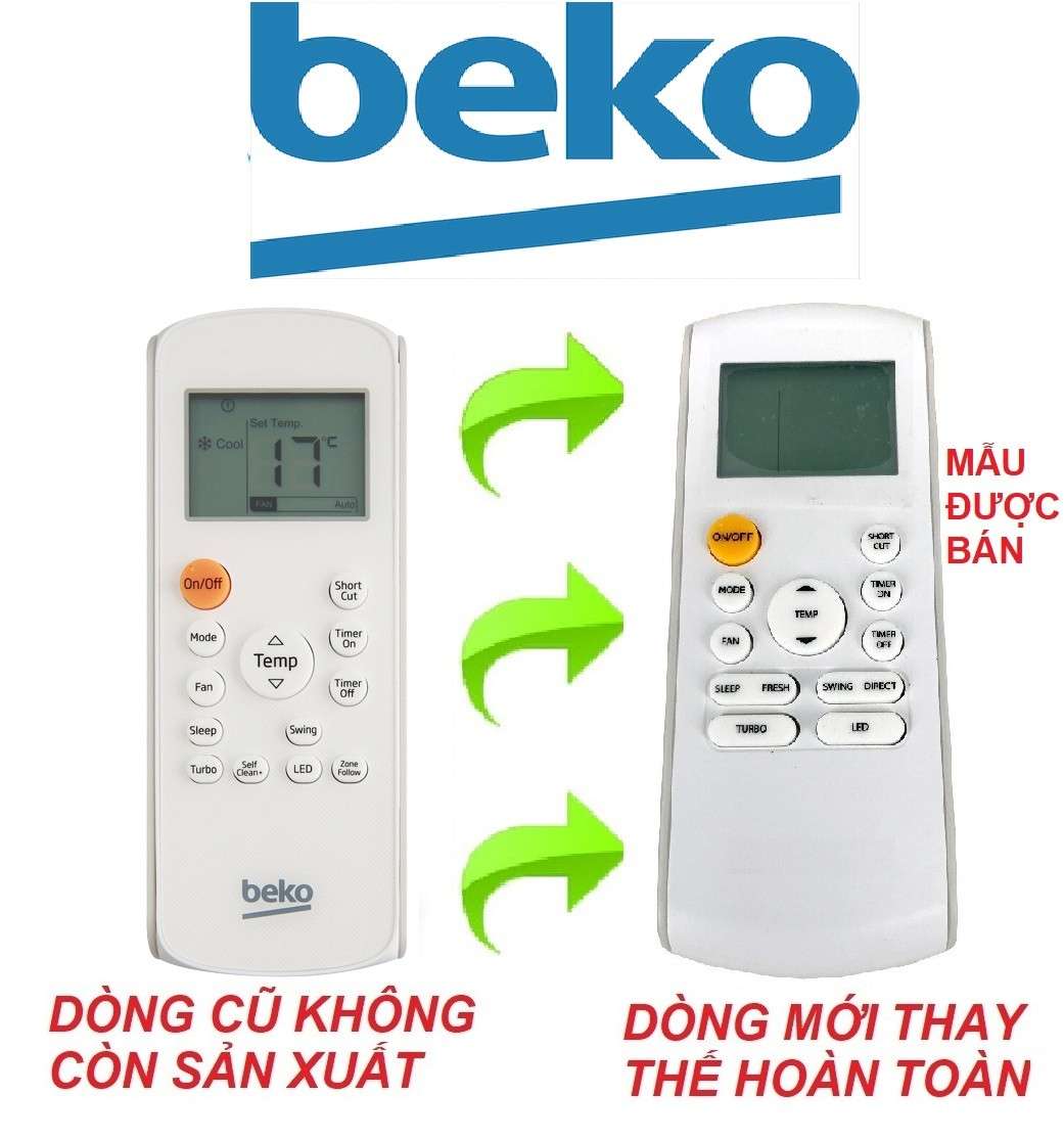 Hình ảnh Remote điều khiển máy lạnh BEKO mẫu 1 - ĐIỀU HÒA BEKO
