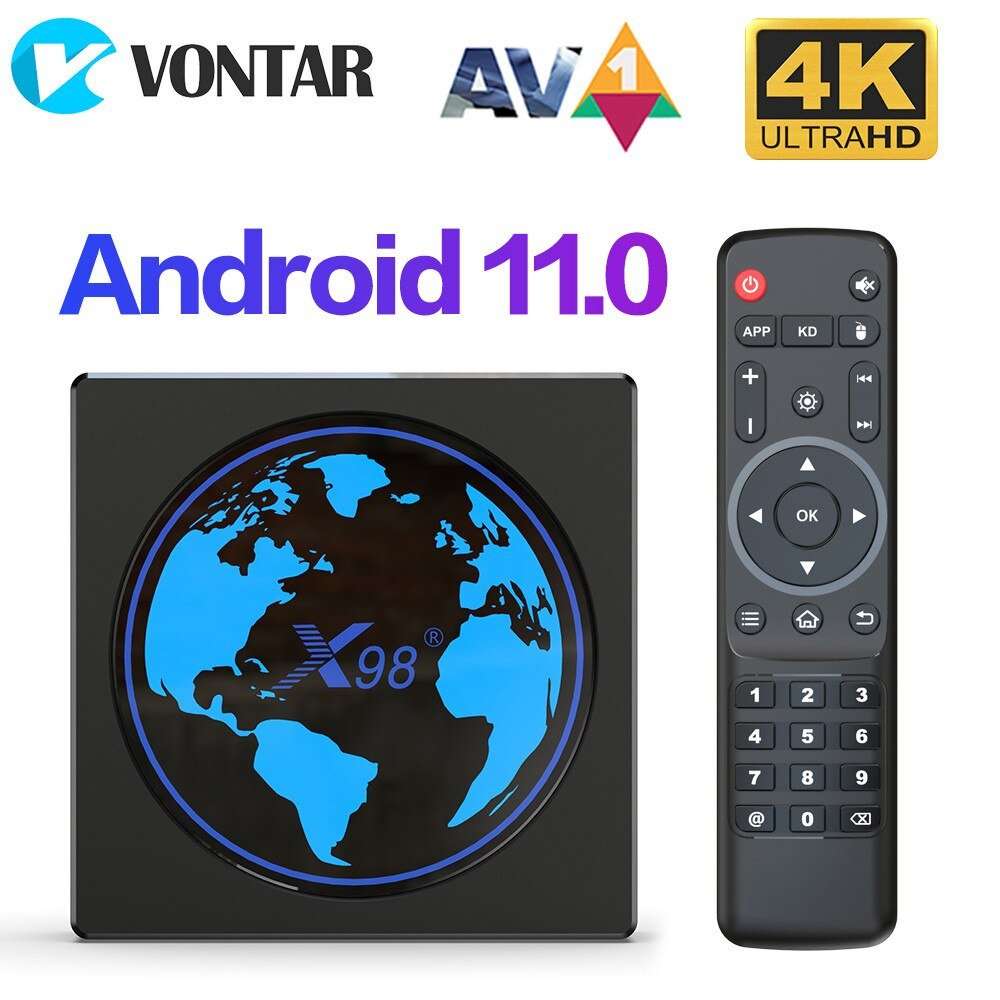Tivi Box Android Mới 2021 Tivi box X98 Mini S905W2 2.4G/5G Wifi android 11.0 mới bộ nhớ 32G ram 4G xem phim HD 4K tv box xem nhiều kênh truyền hình giải trí bảo hành 12 tháng đầu android tv box