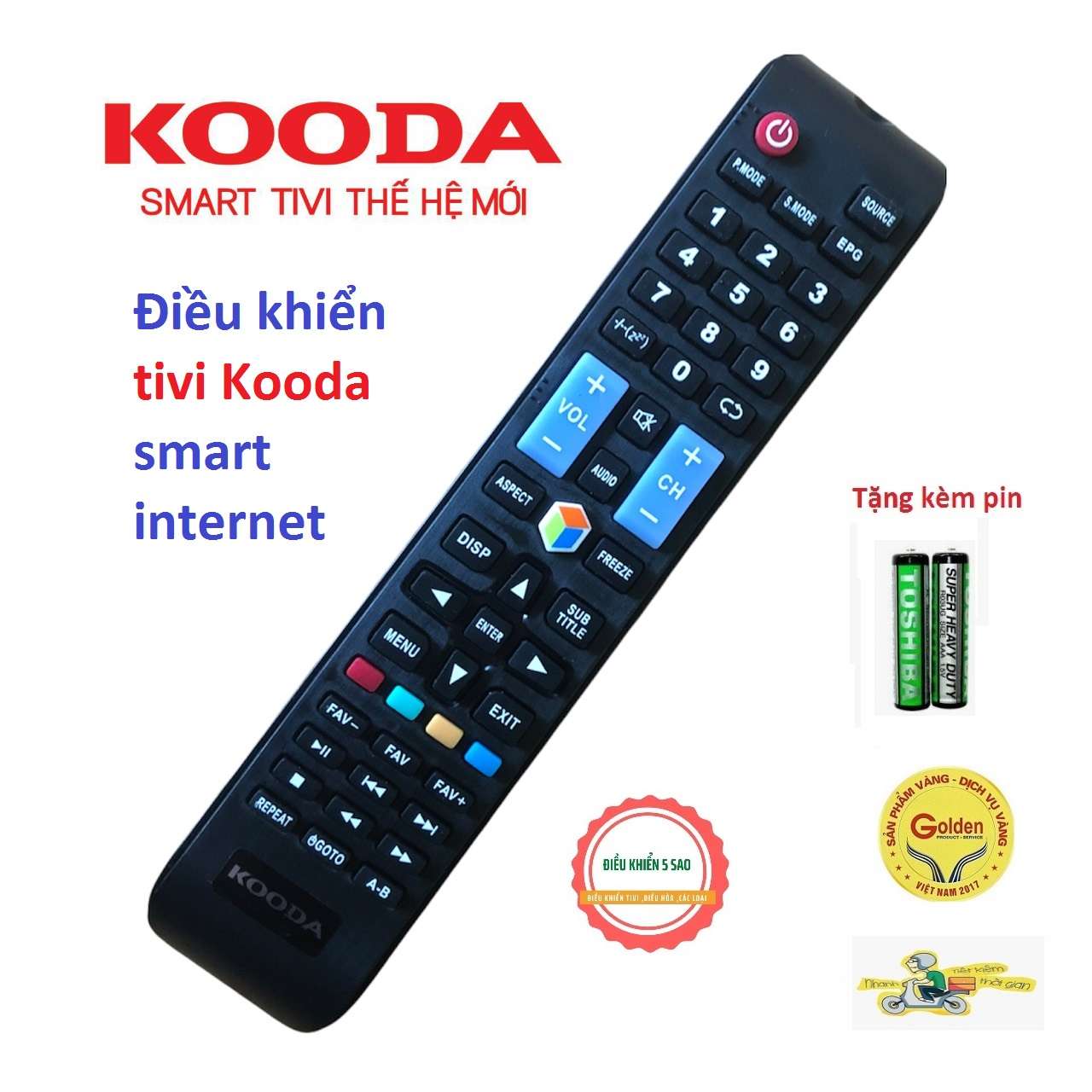 Điều khiển tivi KOODA smart internet loại tốt zin theo máy chất lượng cao - tặng kèm pin chính hãng - Remote TV Kooda thông minh vào mạng internet - Đầu bấm Kooda smart vào mạng internet zin chính hãng