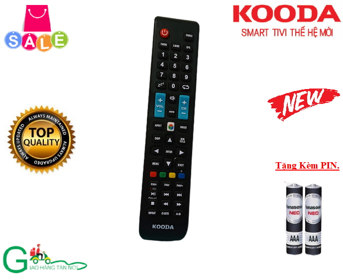 Remote điều khiển tivi KOODA-Hàng mới chính hãng-Tặng kèm PIN