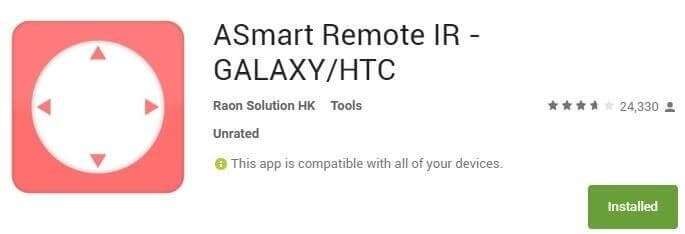 Asmart Remote IR điều khiển điều hòa bằng điện thoại