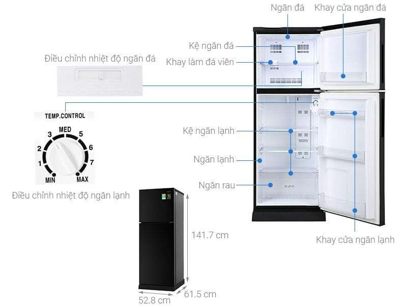 Tủ lạnh ngăn đá trên Aqua AQR-T219FA(PB)