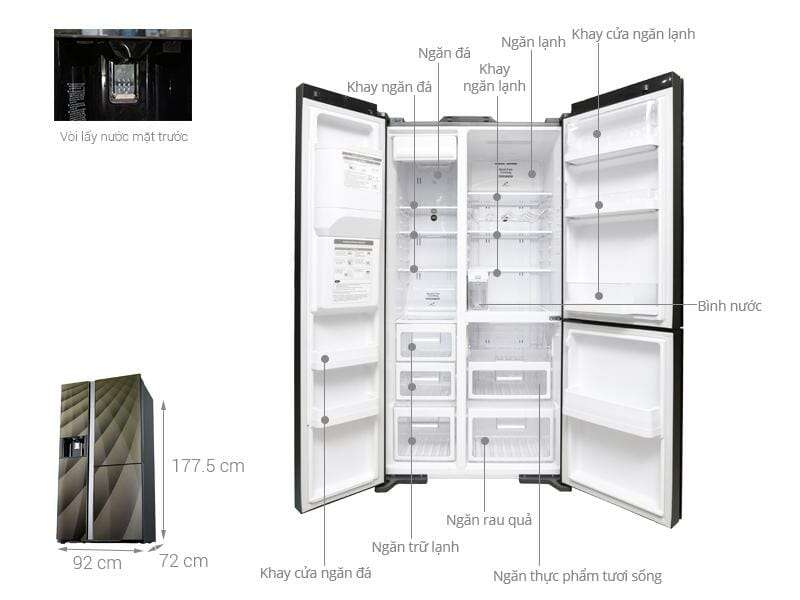 Tủ lạnh Side by Side Hitachi R-FM800AGPGV4X-DIA
