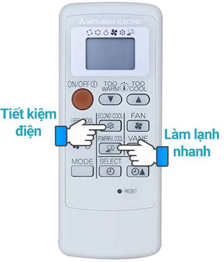 Bật chế độ tiết kiệm điện làm lạnh nhanh/tiết kiệm điện: