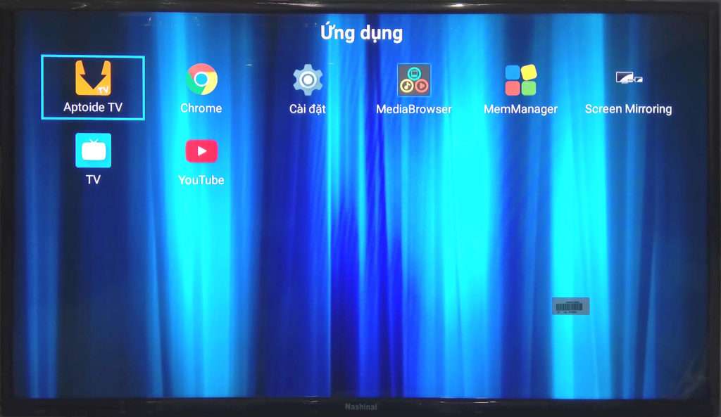 Màn hình quản lý ứng dụng của smart TV