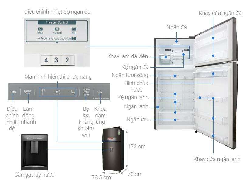 Tủ lạnh 500 lít LG GN-D602BL