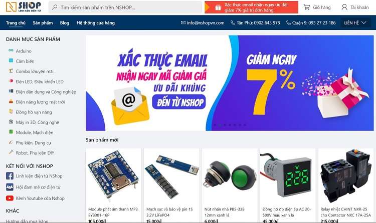 N Shop - cửa hàng linh kiện điện tử uy tín TPHCM