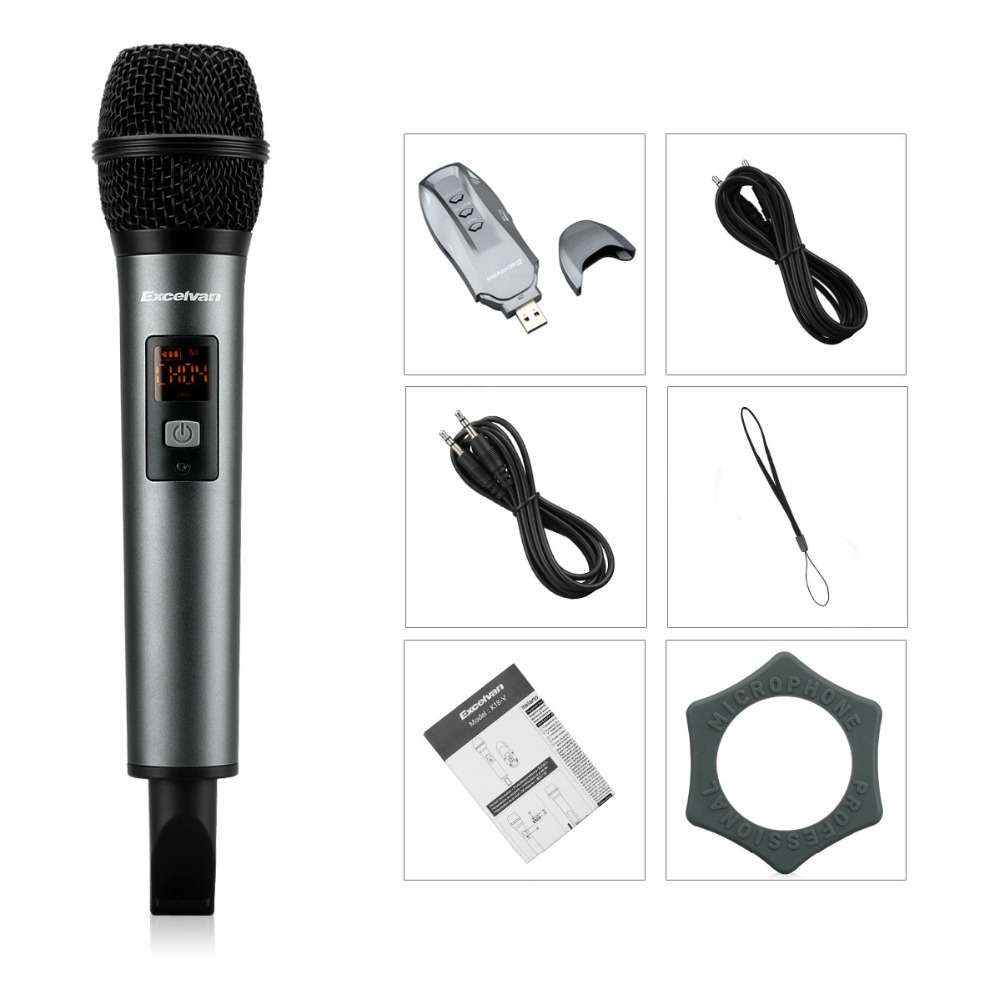 Trọn bộ sản phẩm micro karaoke Excelvan K18V