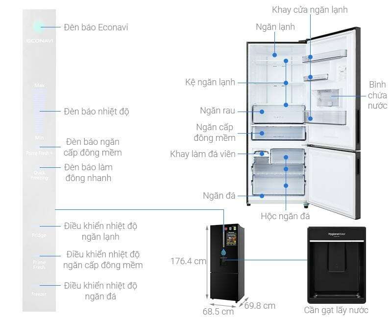 Tủ lạnh 400 lít Panasonic NR-BX460WKVN