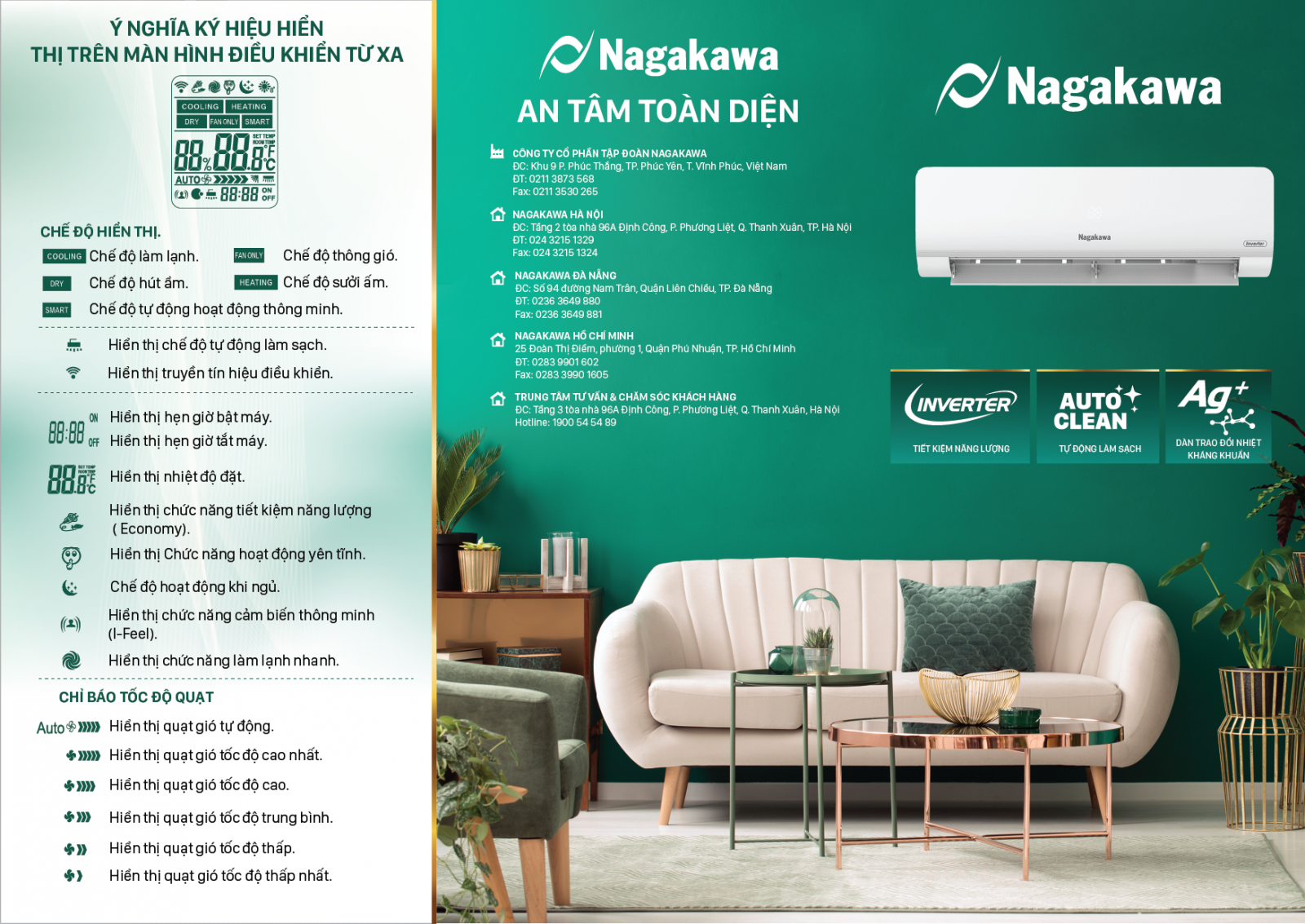 Điều hòa Nagakawa Inverter NIS-C09R2H10 9000Btu/h 1 chiều