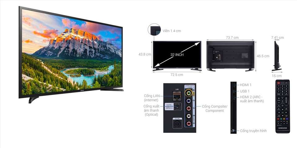 Smart tivi Samsung UA32N4300 32 inch (Đồ hoạ: Tuệ Nghi)