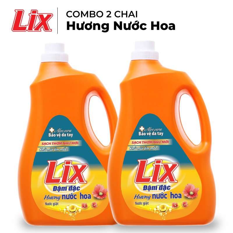 COMBO 2 chai Nước giặt Lix hương nước hoa (2 chai x 3.8Kg) - Tẩy sạch cực mạnh vết bẩn - 2C-NGH08. 1