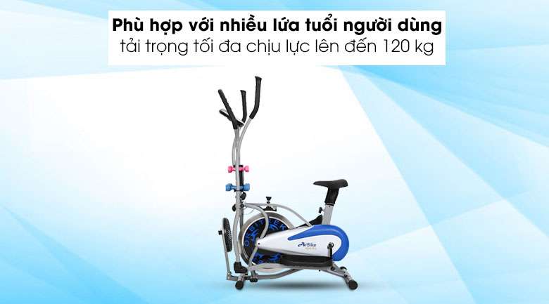 Tải trọng tối đa đến 120 kg - Xe đạp tập thể dục Airbike Sports ORBITREK 2085
