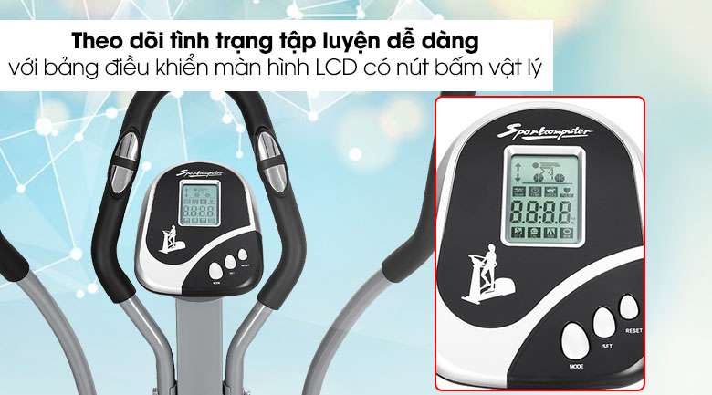 Màn hình LCD và phím bấm vật lý - Xe đạp tập thể dục Airbike Sports ORBITREK 2085