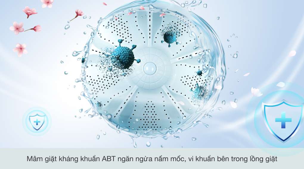 Máy giặt Aqua 10 Kg AQW-FR101GT BK - mâm giặt kháng khuẩn ABT