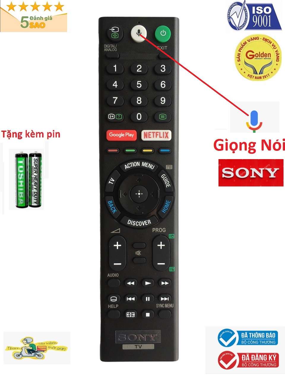 Điều khiển tivi sony giọng nói RMF-TX310P RMT-TX210P loại tốt thay thế khiển zin theo máy- Tặng kèm pin chính hãng - Remote Sony - Remote RMT-TX200ARMT-220 loại mới hàng tốt .Bảo hành 6 tháng