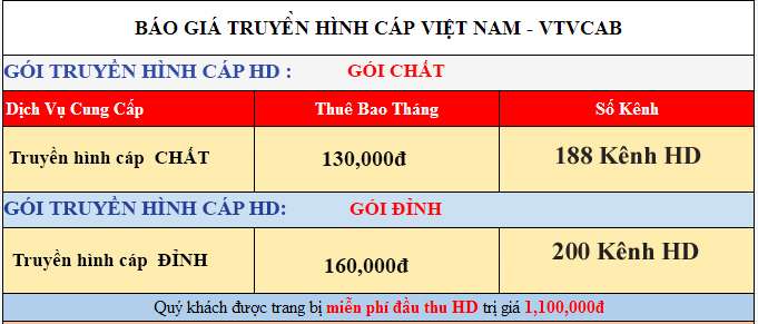 Lắp Đặt Truyền Hình Cáp Việt Nam - Dịch Vụ Lắp Đặt Truyền Hình Cáp VTVcab