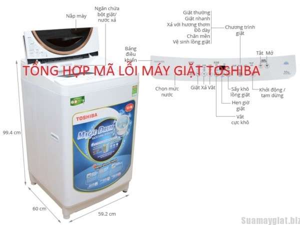 Tổng hợp mã lỗi của máy giặt toshiba và cách khắc phục