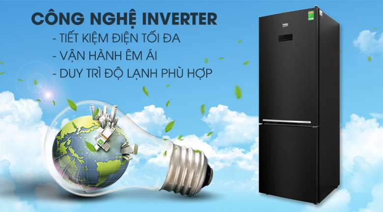 Tủ lạnh Beko Inverter 323 lít RCNT340E50VZWB  - Hiệu quả tiết kiệm điện với công nghệ Inverter