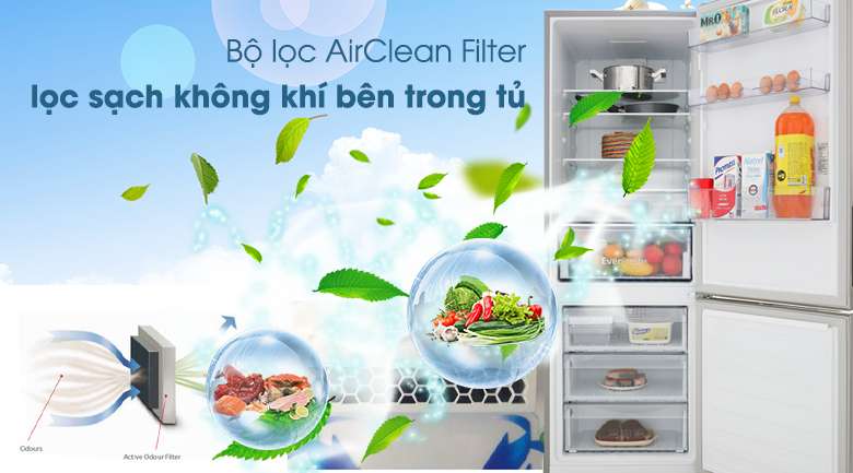 Tủ lạnh Beko Inverter 323 lít RCNT340I50VZX - bộ lọc AirClean Filter 