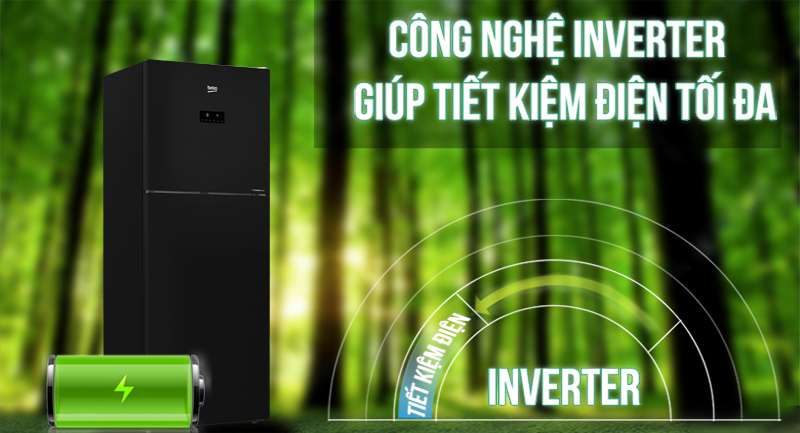 Tủ lạnh Beko Inverter 392 lít RDNT440E50VZGB -Tiết kiệm điện với công nghệ Inverter