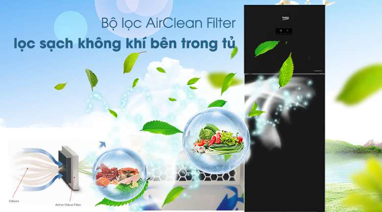 Tủ lạnh Beko Inverter 422 lít RDNT470E50VZJGB - Bộ lọc AirClean Filter 